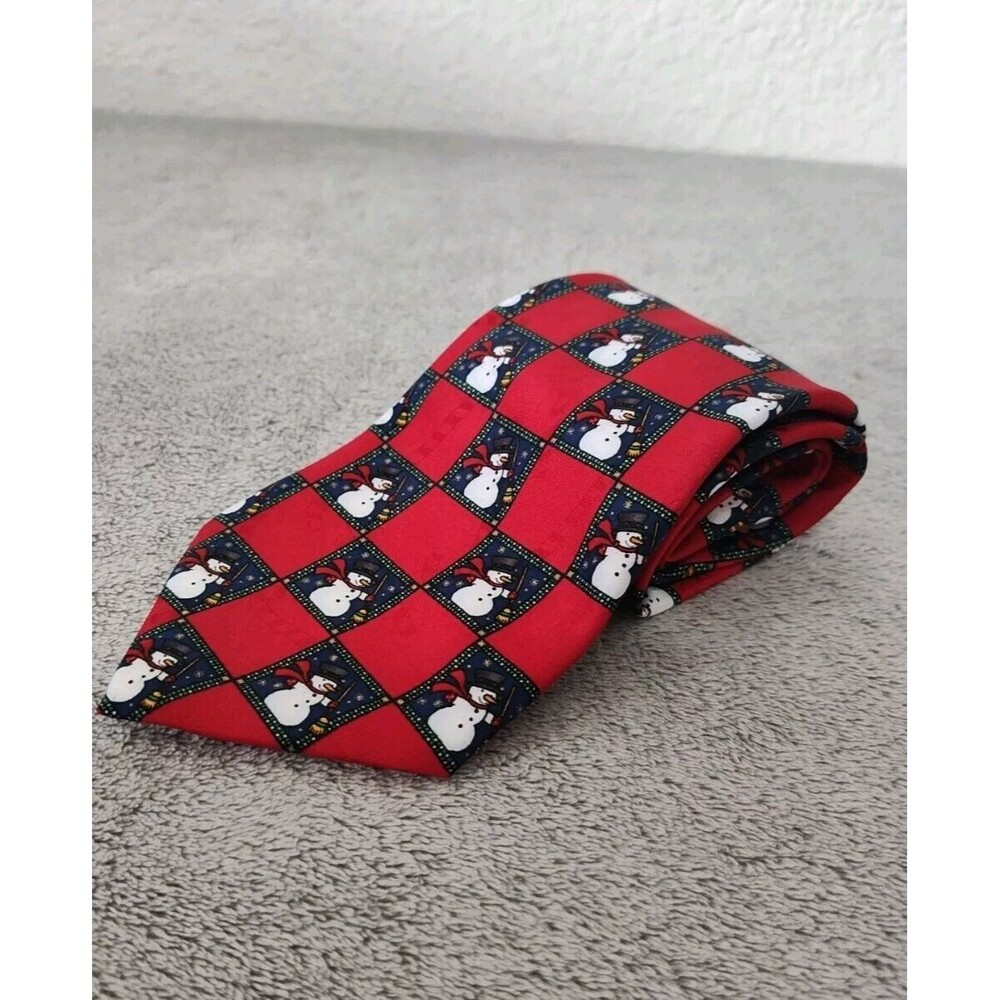 Special Ties Snowmen With Broom Christmas Mens Neck Tie by Hallmark